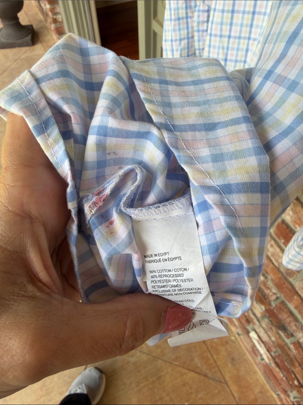 Izod blue plaid button down shirt Size 3 XLT - Picture 7 of 7